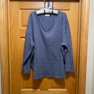 First Love Women's V-Neck Sweater in Gray